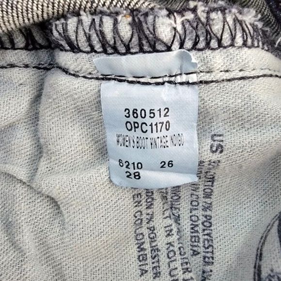 Fossil Vintage Indigo Blue Stretch Low Rise Boot Cut Jeans Women's Size 28 - Picture 11 of 12